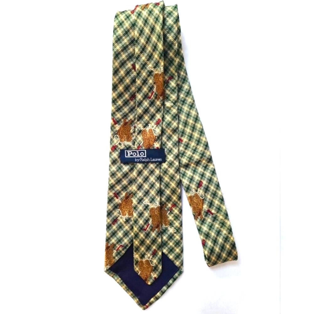 🐎 POLO RALPH LAUREN HORSE POLO PLAYER HAND MADE 100% SILK TIE